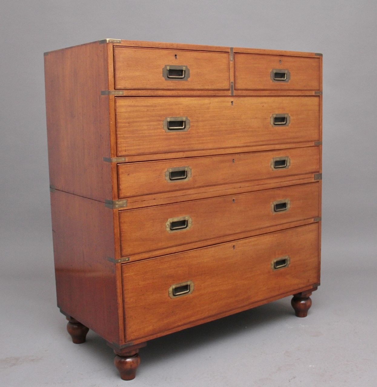 19th Century Mahogany Military Secretaire Chest photo for sale