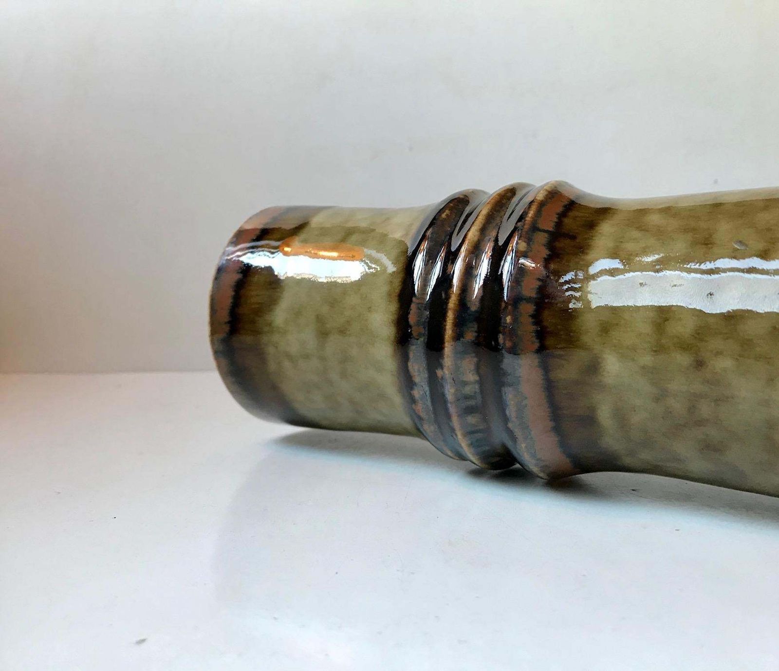 Scandinavian Ceramic Vase Bamboo By Olle Alberius For Rörstrand, 1960s photo Home Decor