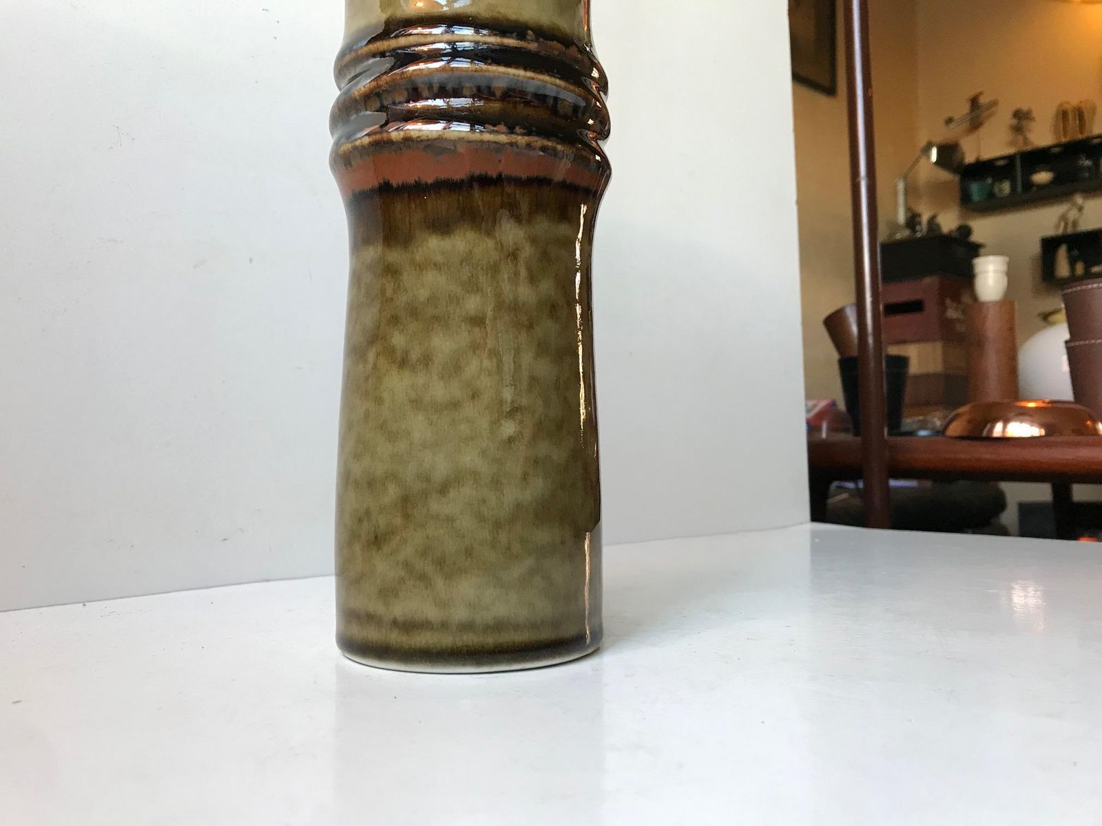 Scandinavian Ceramic Vase Bamboo By Olle Alberius For Rörstrand, 1960s photo buy