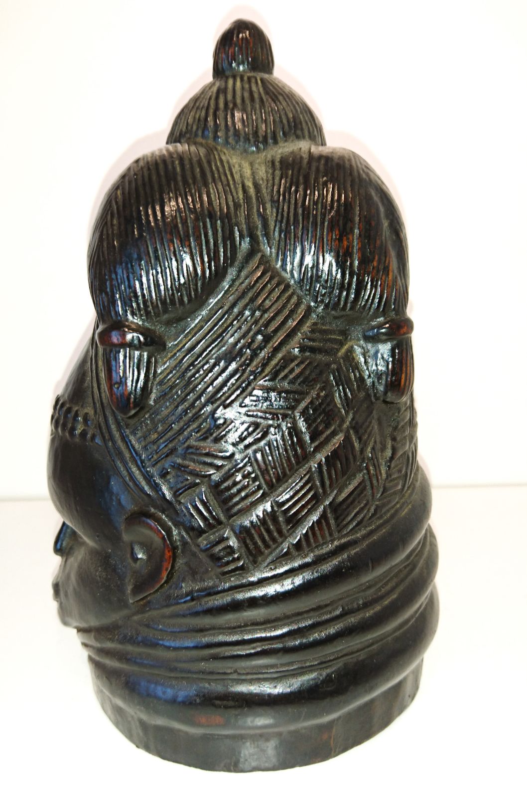 A Rare 19th Century Mende Or Bundu Tribal Sande Helmet Mask Of Diminutive Proportions. photo for sale