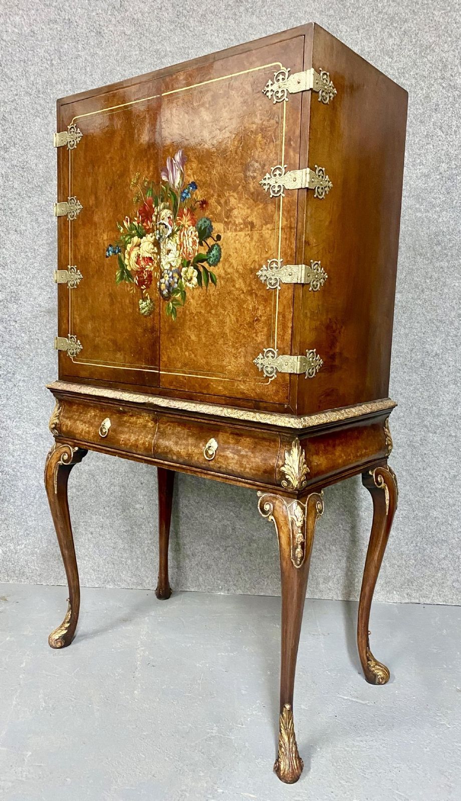 Highly Decorative Walnut Cocktail Cabinet