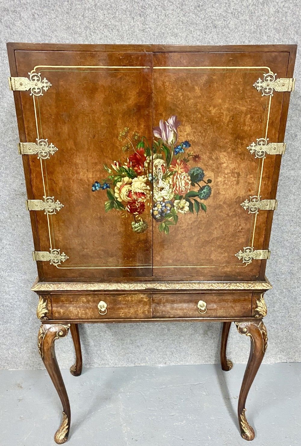 Highly Decorative Walnut Cocktail Cabinet photo for sale