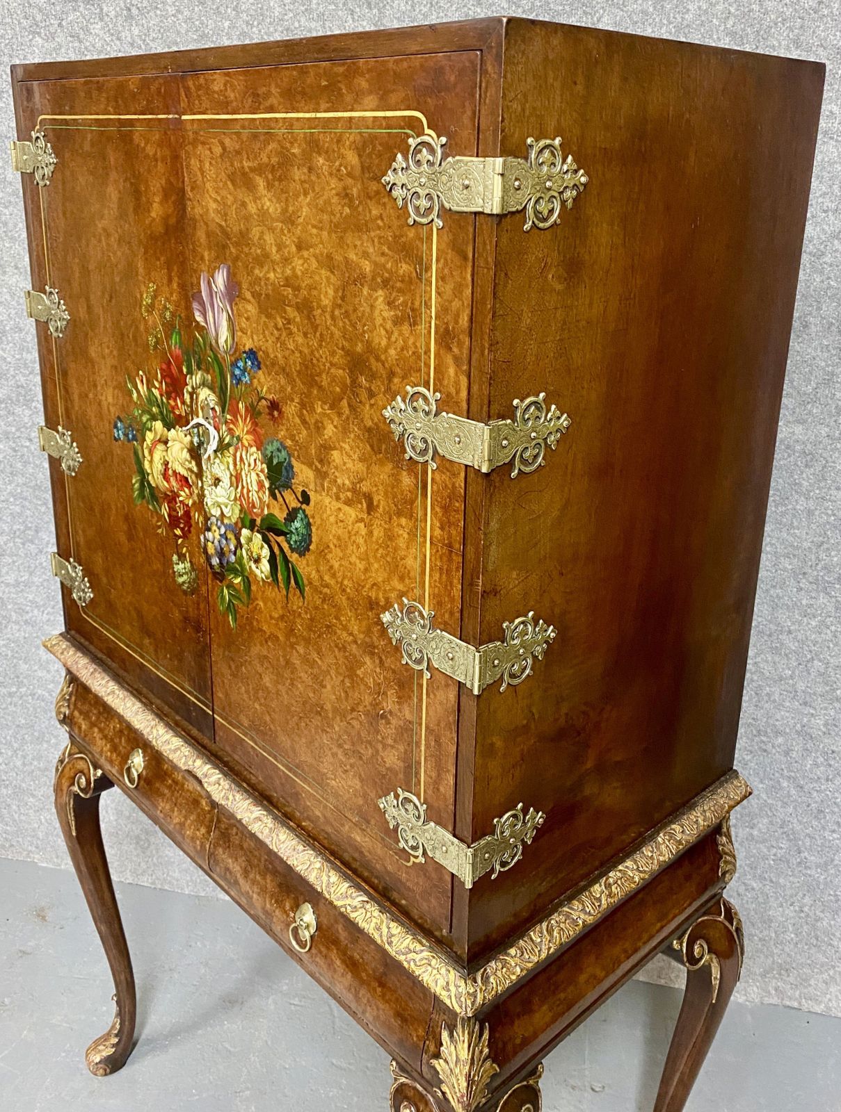 Furniture Highly Decorative Walnut Cocktail Cabinet photo