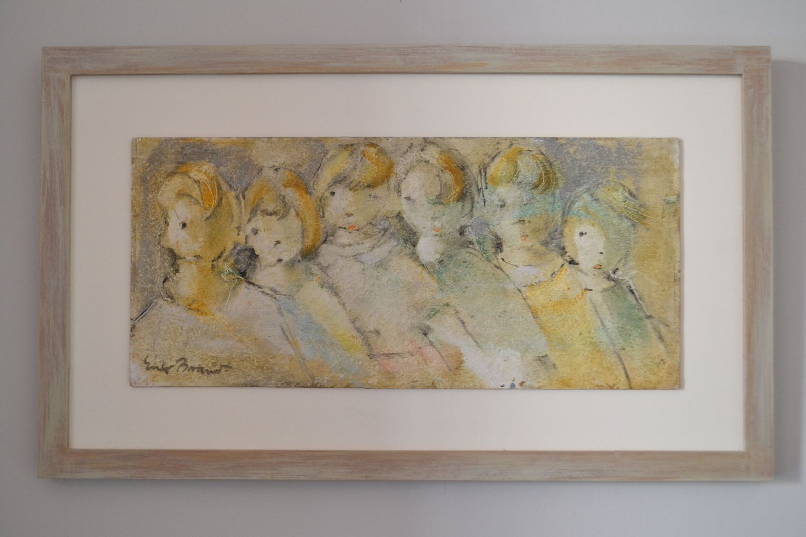 Oil On Board Painting Of Children By Erik Brandt