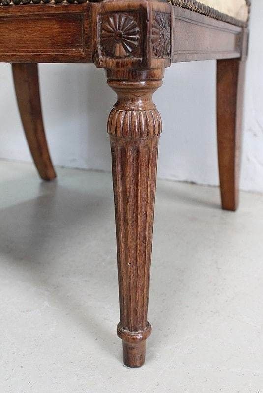 Furniture Walnut Armchair, Louis XVI Period, Early 19th Century photo
