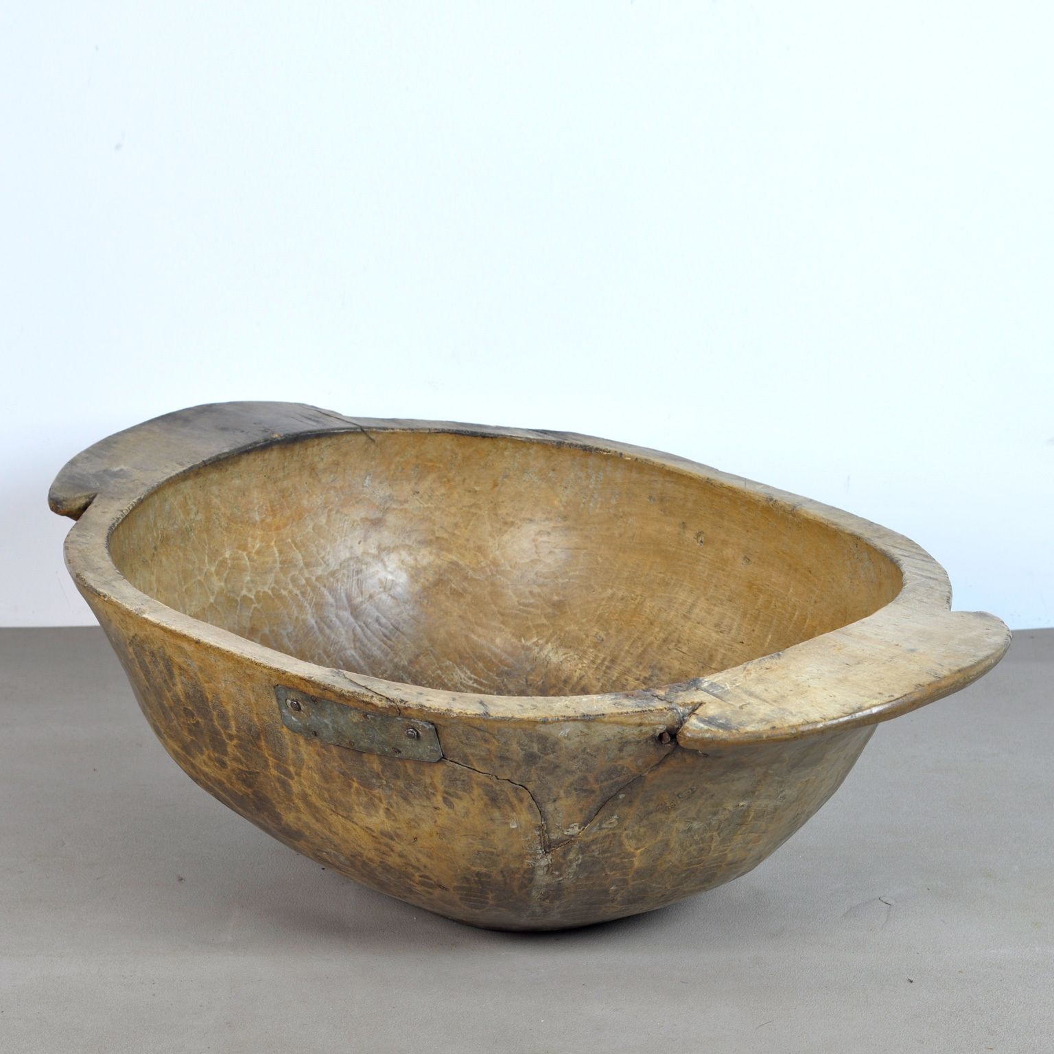 Handmade Hungarian Wooden Dough Bowl, Early 1900s