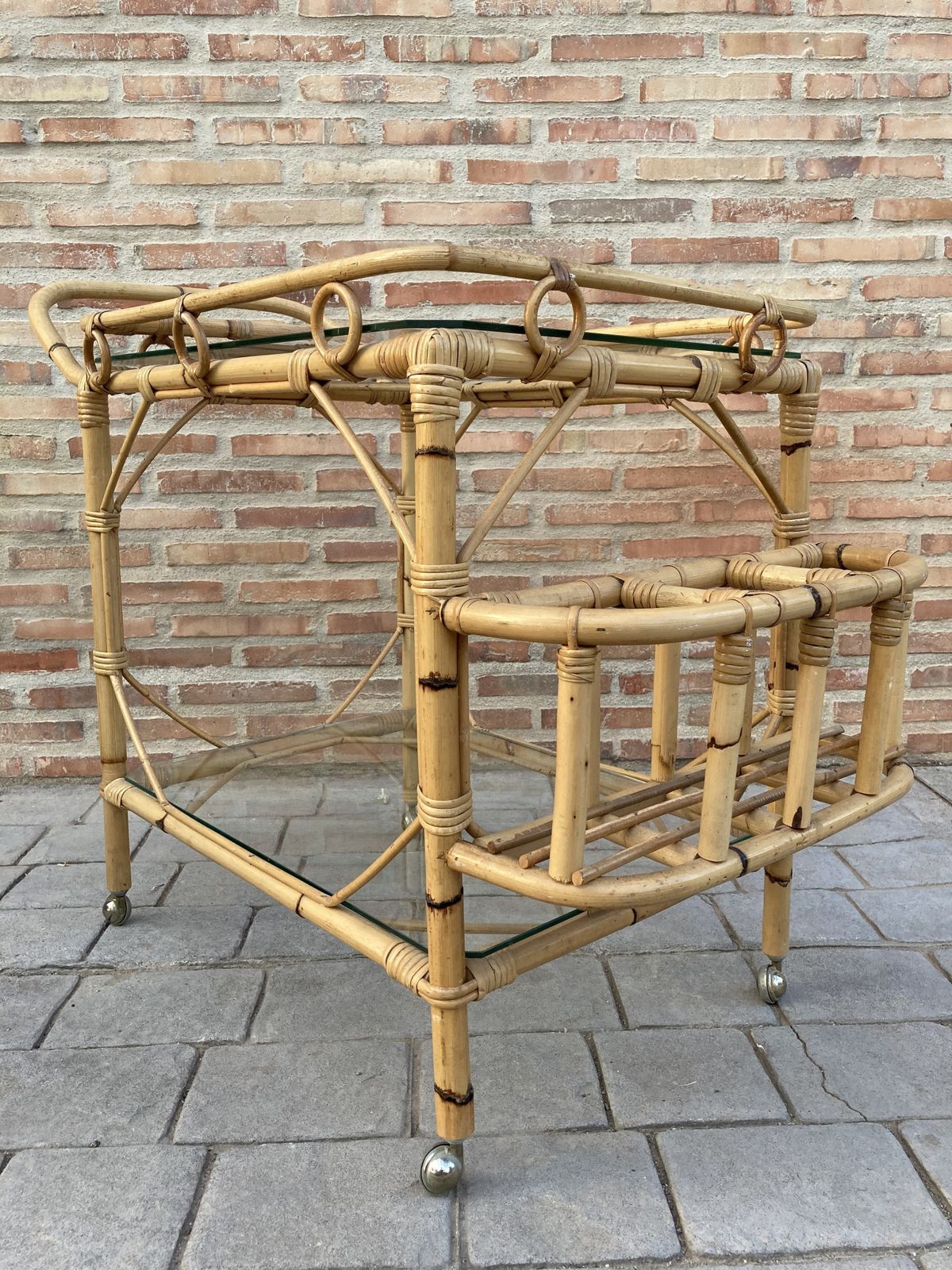 Mid Century Modern Bamboo Tea Cart, Serving Trolley Garden Furniture photo 1596.0