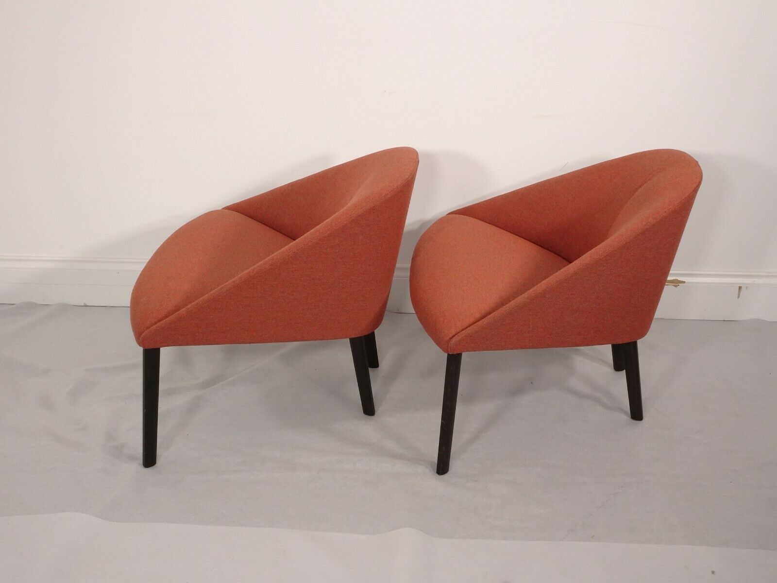 Immaculate Pair Of Arper Colina 4 Legged Lounge Chairs In Camira Fabric photo buy