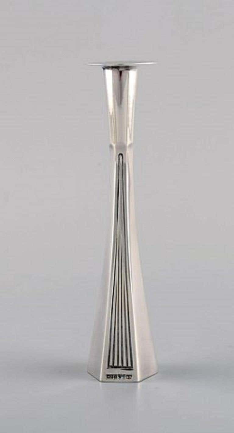 Wiwen Nilsson Lund, Sweden, A Pair Of Modernist Candlesticks