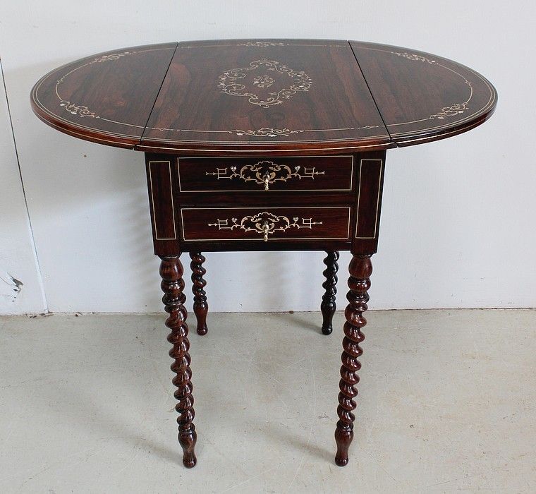Small Table With Shutters, Napoleon III Period Mid 19th Century photo furniture