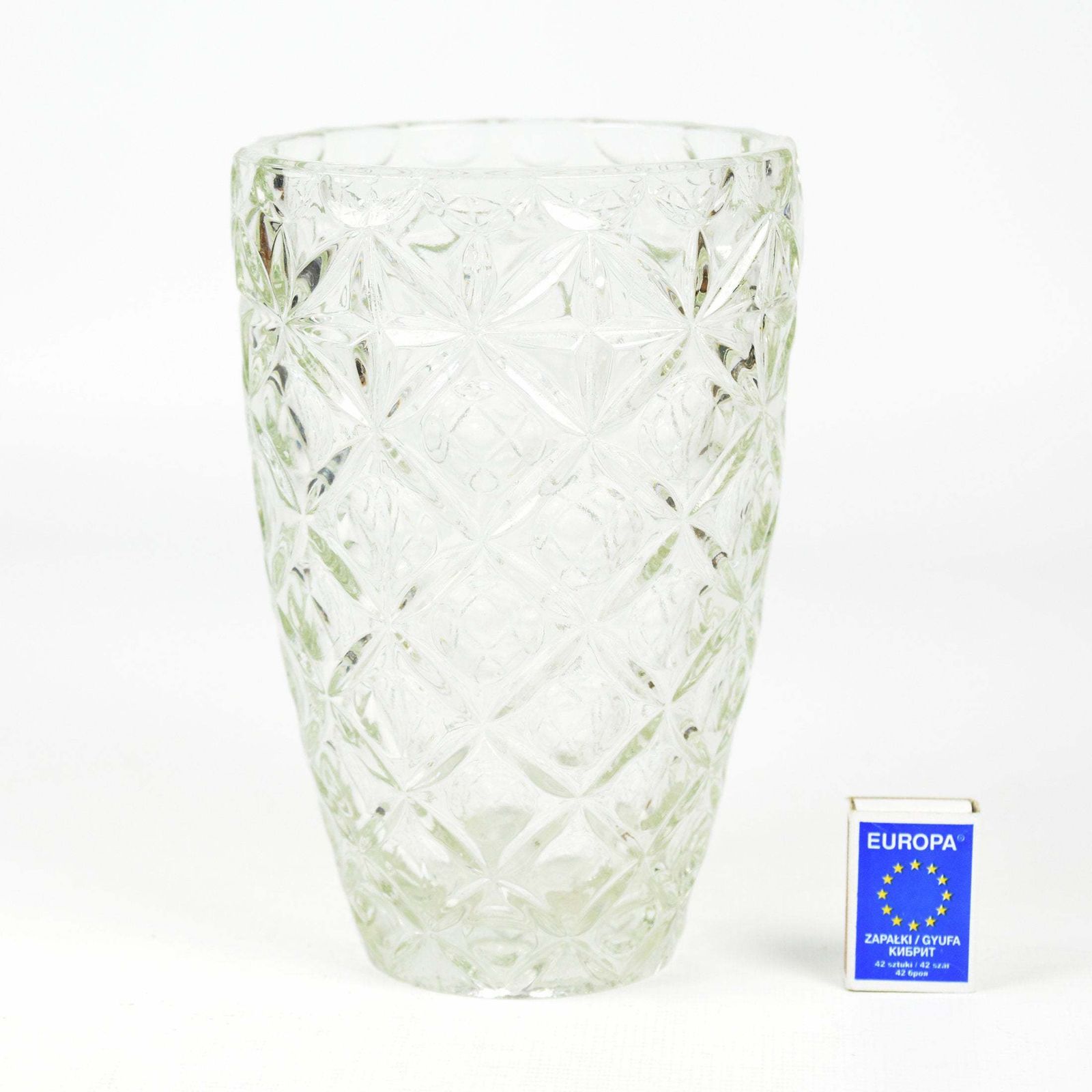 Large, "Karo" Glass Vase, Huta Szkła Hortensja, Poland, 1970s photo vinterior
