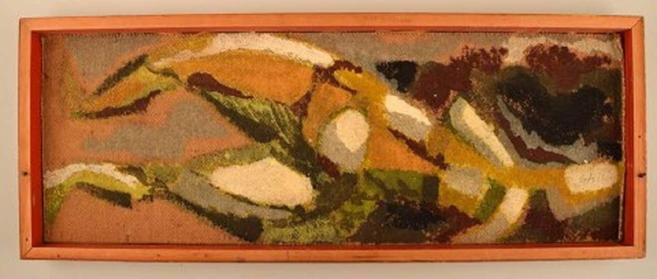 Hans Fagerström, Sweden, Oil On Board, Modernist Composition, 1960s photo vinterior
