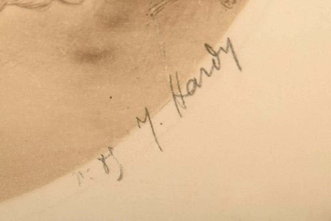Jean Hardy 'B 1880', France, Lithography On Paper, Young Woman, 1930s photo vinterior