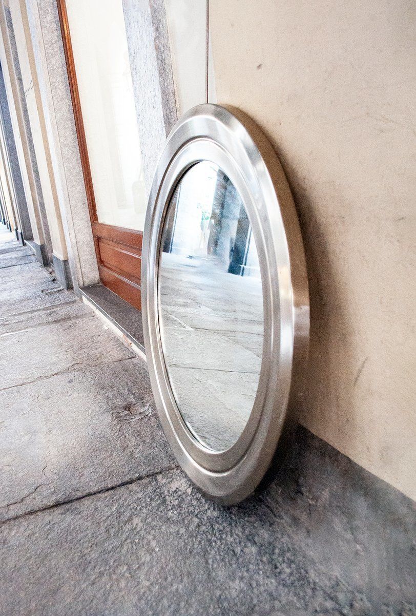 Mirror With Steel Frame, Italy, 1960s photo furniture