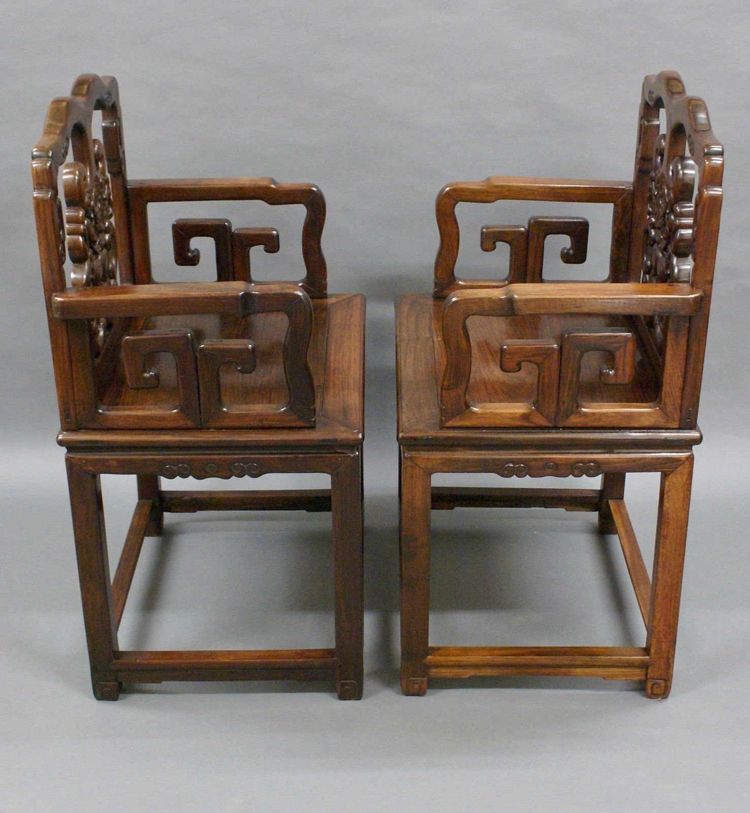 A Pair Of Chinese Qing Dynasty, Hongmu Chairs photo 2475.0
