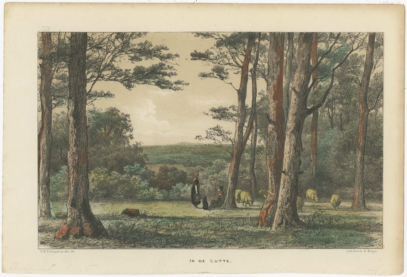 Antique Print Of The Village Of Lutte By Craandijk (1876)