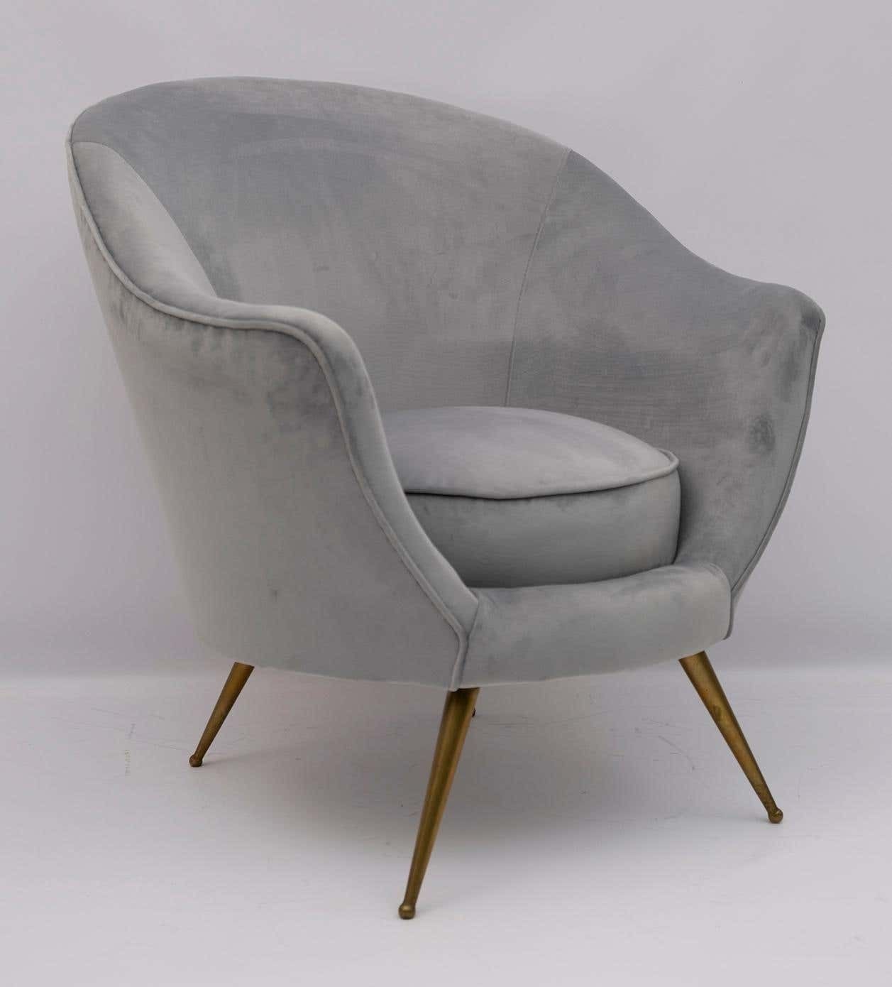 photo vintage Federico Munari Mid Century Modern Italian Curved Sofa And Two Armchairs, 1950s