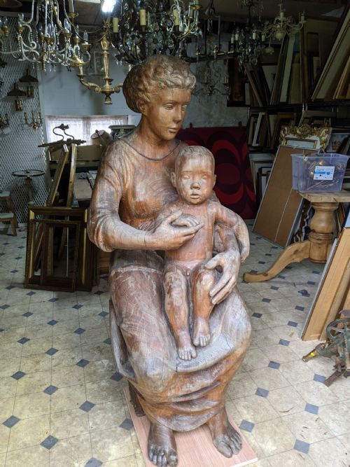 Reduced Incredible Hand Carved Statue. C.1960 photo 900.0