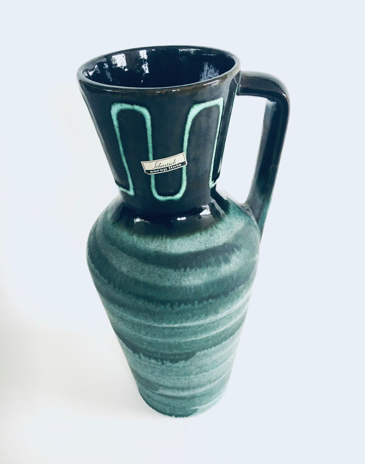 Midcentury Modern Studio Pottery Vase Set By Scheurich, West Germany 1960s photo vintage