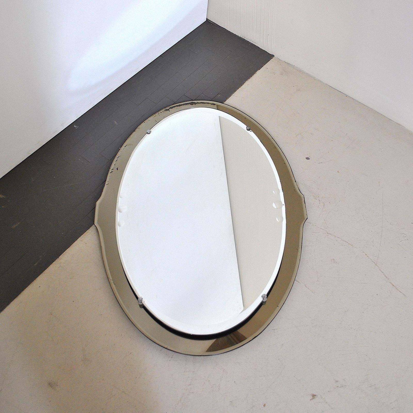 Cristal Art Oval Mirror 50s, 1950s photo Home Decor