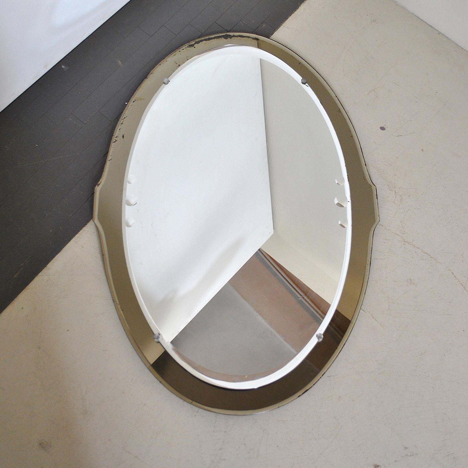 Cristal Art Oval Mirror 50s, 1950s photo 652.24