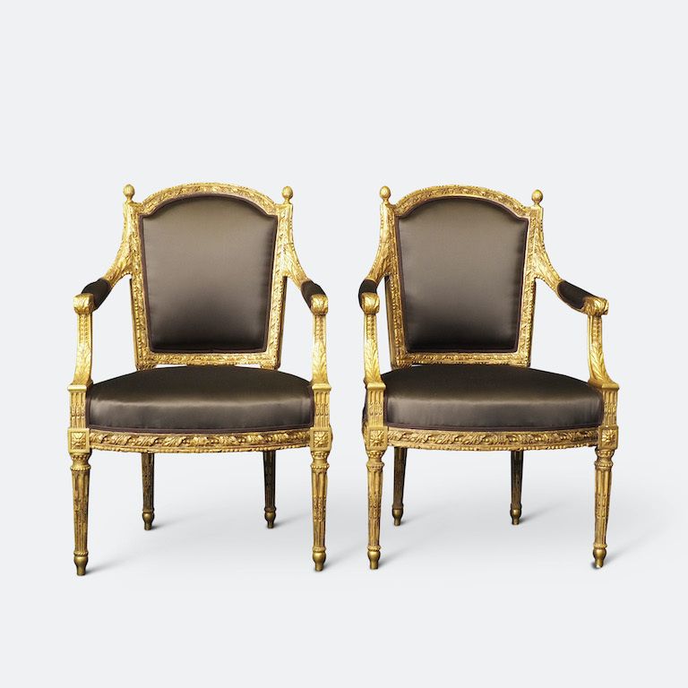 An Important Set Of Four 18th Century Louis XVI Giltwood Chairs With Stamp photo furniture