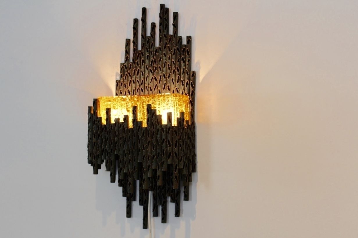 Brutalist Sculptural Wall Lamp By Marcello Fantoni photo Lighting