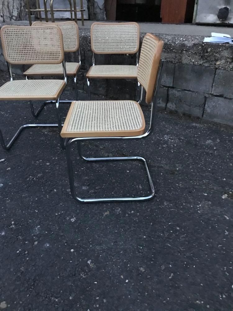 4 Mid Century Modern Cesca Chairs By Marcel Breuer photo vinterior