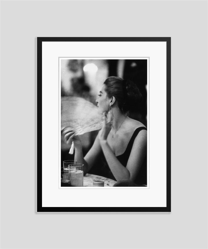 Slim Aarons 'Capucine' 1957 Oversize Black Frame Silver Gelatine Fibre Print