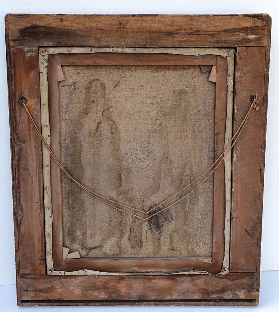 19th Century Oil On Canvas Of Jesus On Cross photo Art