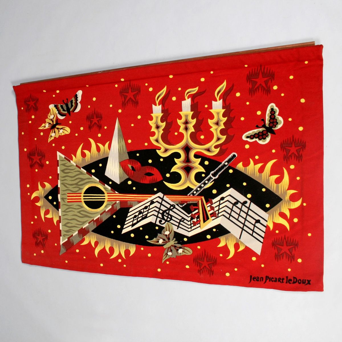 Mid Century Modern Wall Tapestry By Jean Picard Le Doux.