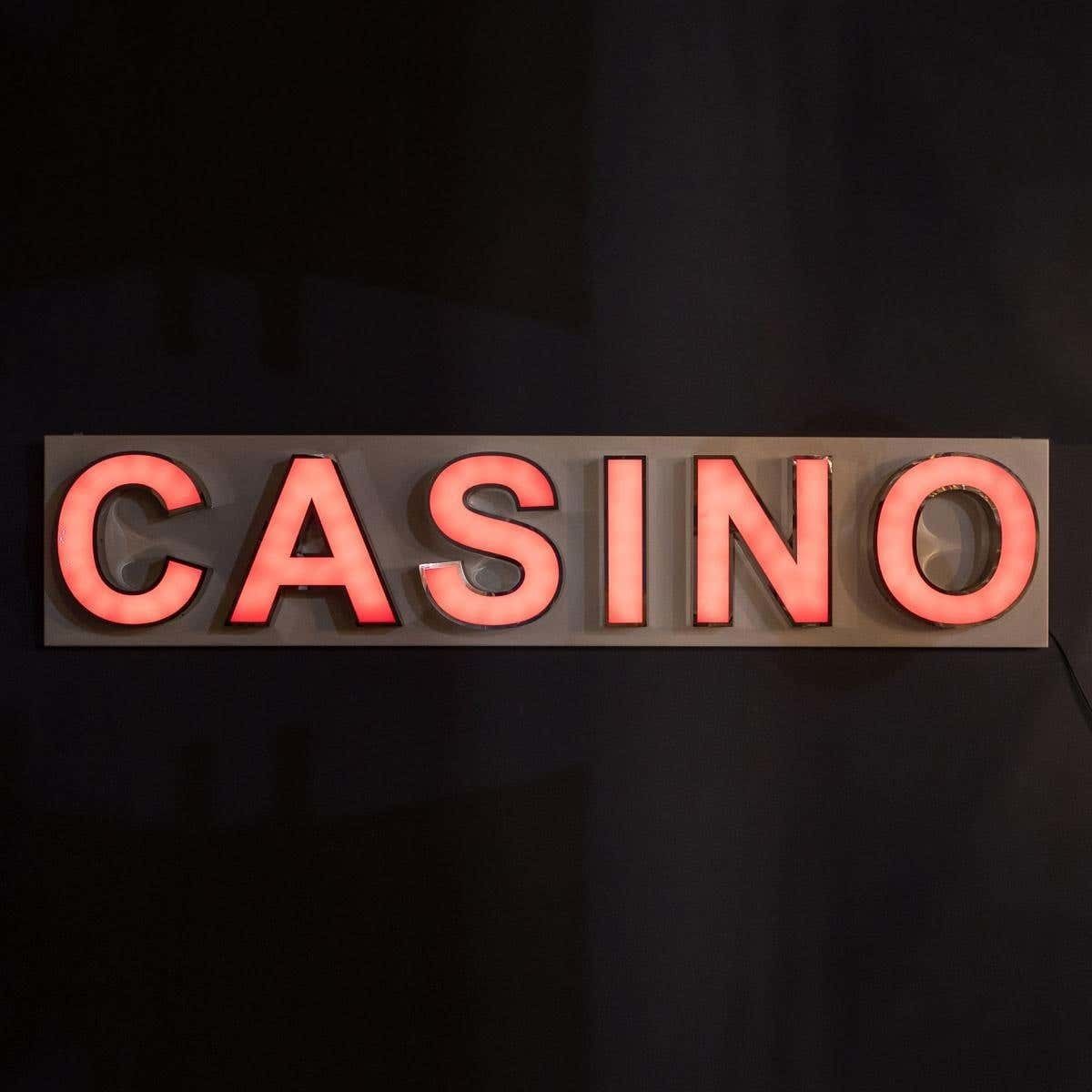Illuminating Casino Advertising Sign, Circa 1970 photo for sale