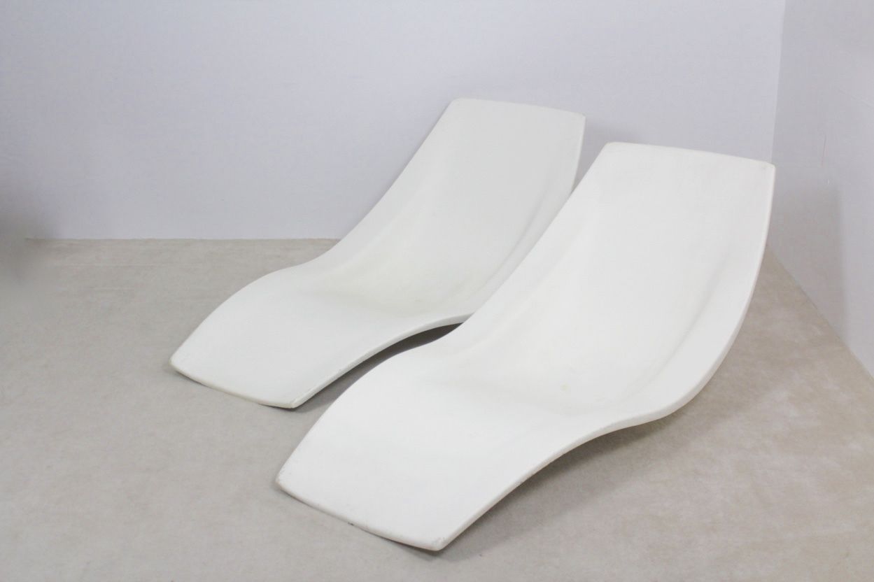 French Polyester Patio Or Pool Side Chaise Longues, 1960s, Set Of 2 photo 2593.76