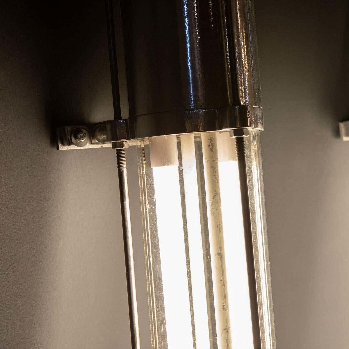 20th Century Polished Aluminium & Steel Industrial Strip Lights photo Lighting