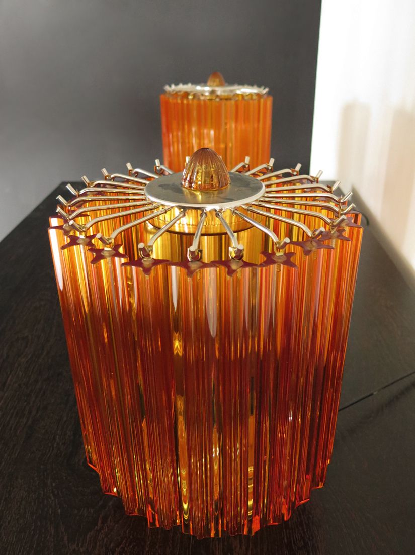 Amber Quadriedri Table Lamp Venini Style