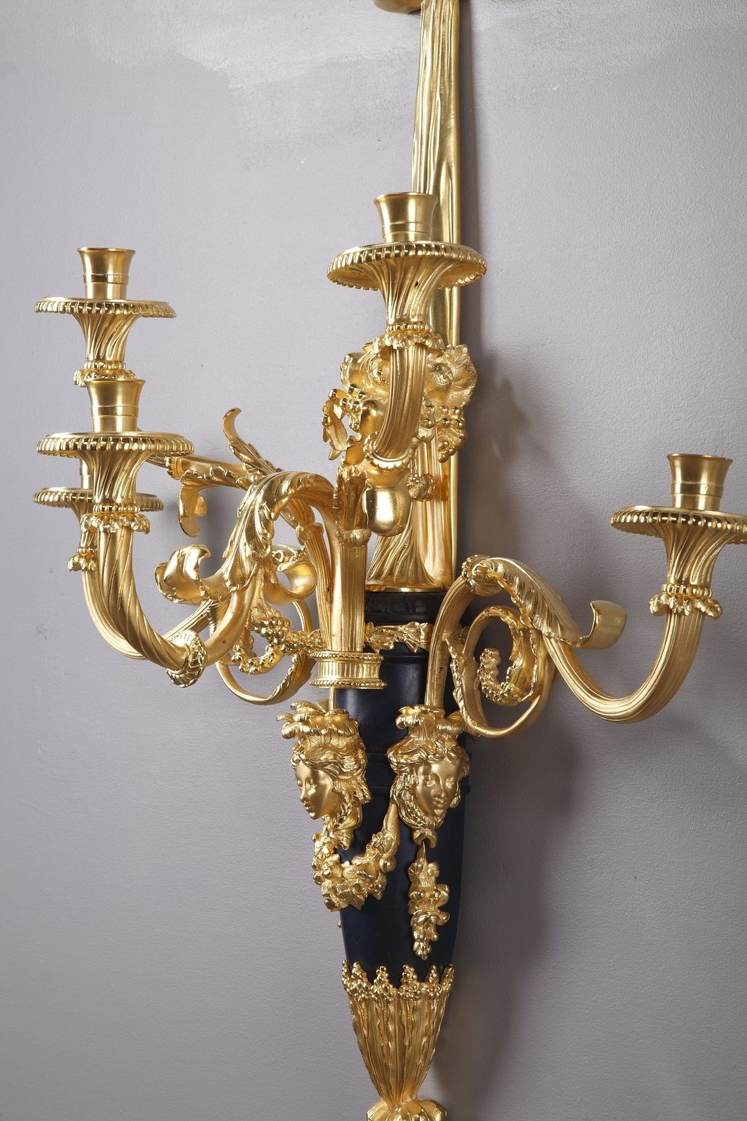 Monumental Louis XVI Style Wall Sconces After Thomire photo vinterior