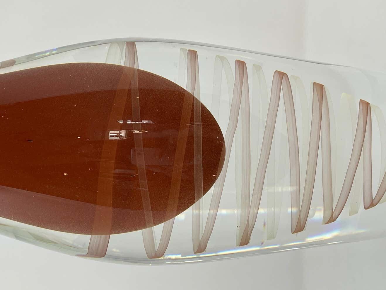 Mid Century Modern Murano Glass Vase By Seguso, Vetri D'arte, 1960s photo for sale