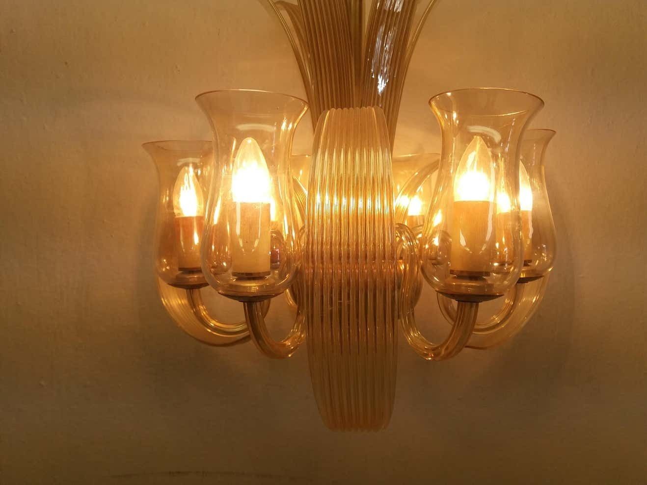 Art Deco All Glass Chandelier, 1930s photo Lighting