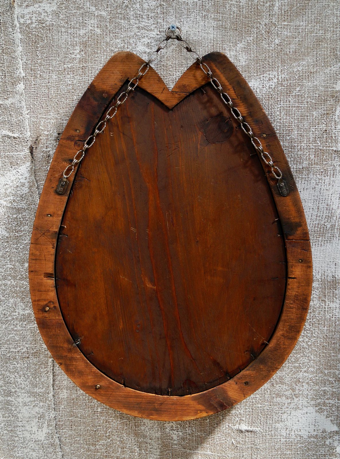 Antique Oak Horseshoe Wall Mirror photo furniture