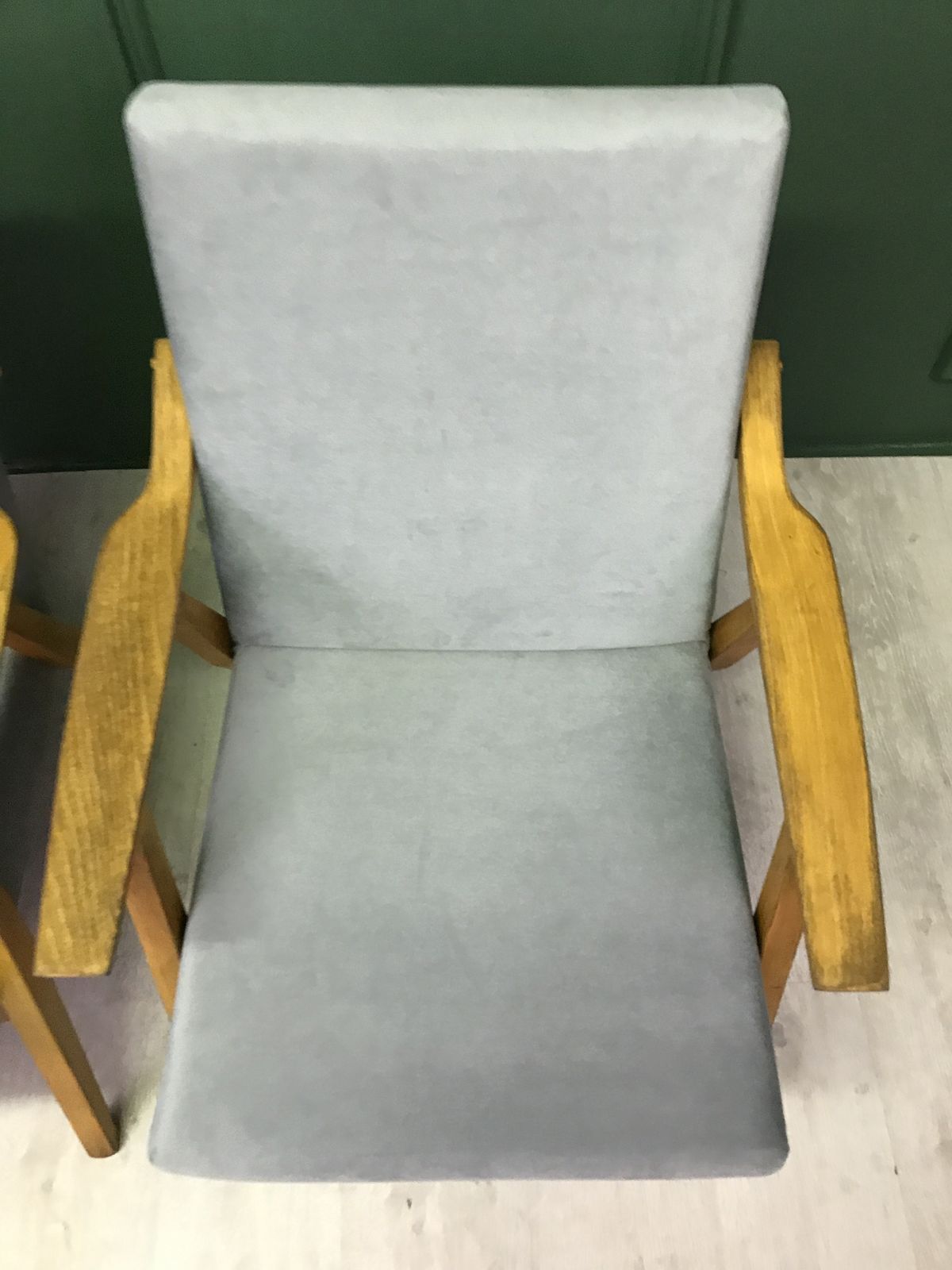 925.0 Vintage Retro Grey Art Deco Easy Chairs Armchair 1960 Set Of 2 photo