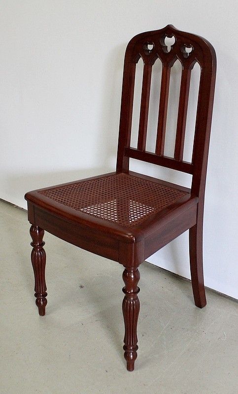 Rare Suite Of 6 Mahogany Chairs, Restoration Period, Early 19th Century photo vinterior
