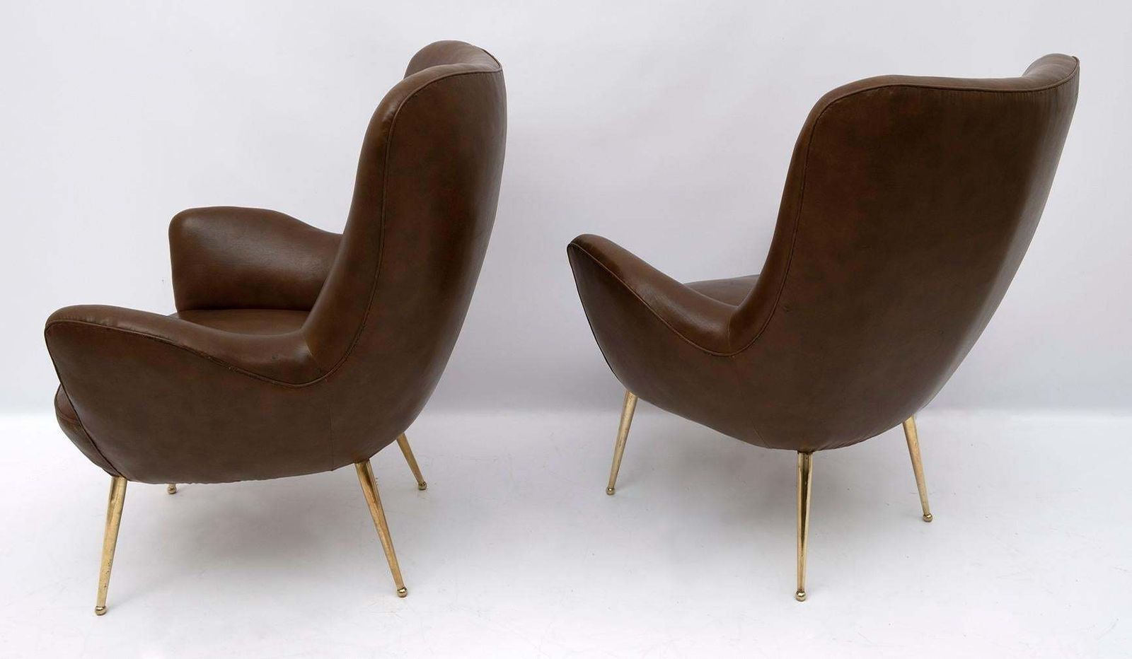 Pair Of Mid Century Modern Italian Design Armchairs, 1950s photo vinterior