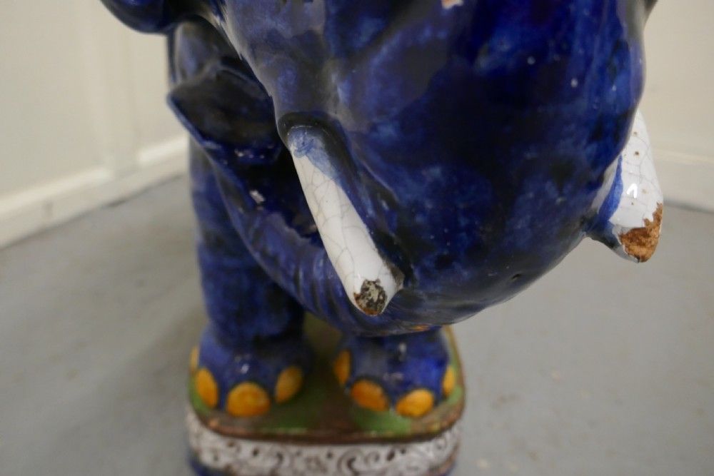 photo for sale Colourful North African Terra Cotta Elephant Statue Seat