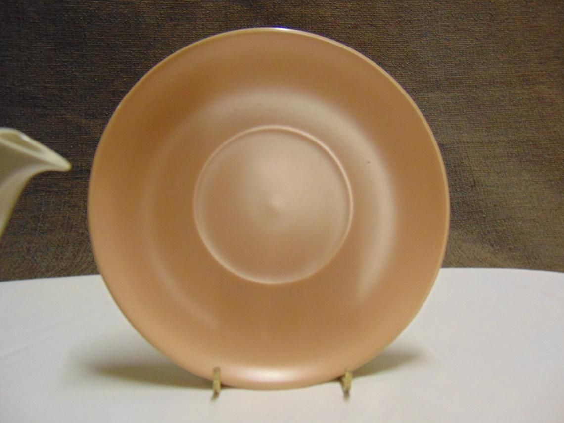 Vintage 1950s Poole Pottery Teapot, Teacup, Saucer And Teaplate Soft Pink And Soft Grey Twintone photo vinterior