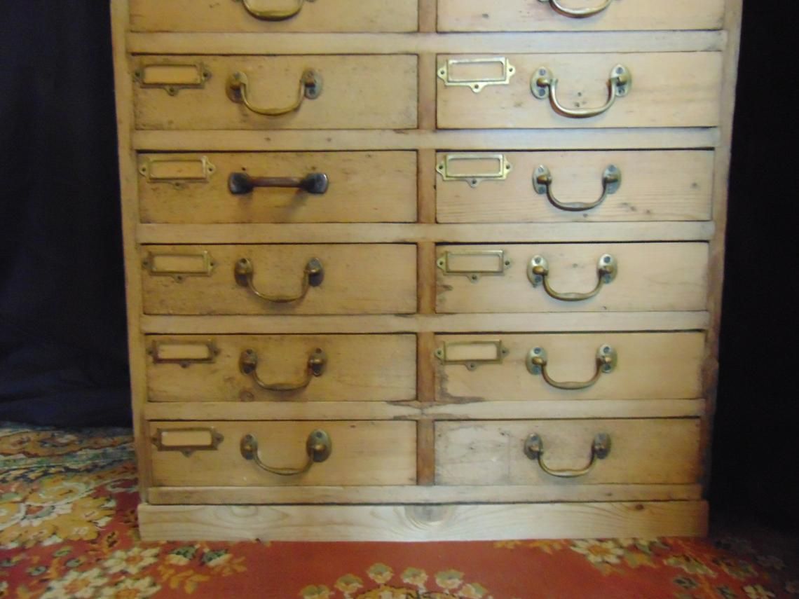 Early 20thc 30 Drawer Pine Cabinet, Originally From Webley And Scott Firearms Manufacturer, Birmingham photo 1695.0