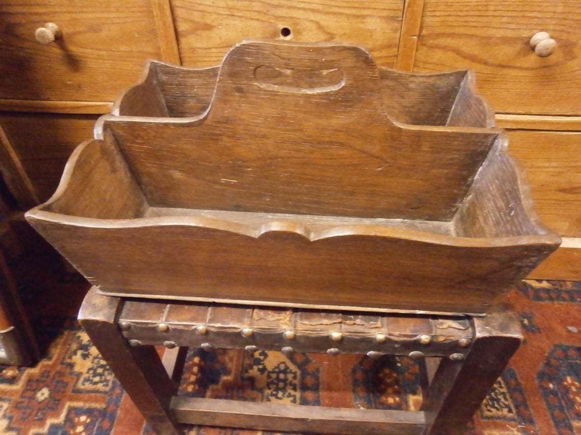 Victorian Oak Knife Box, 1800s photo Home Decor