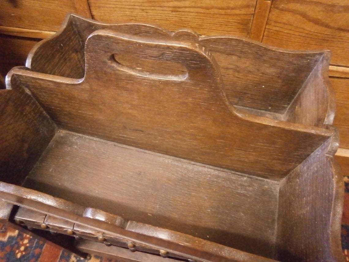 Victorian Oak Knife Box, 1800s photo vintage