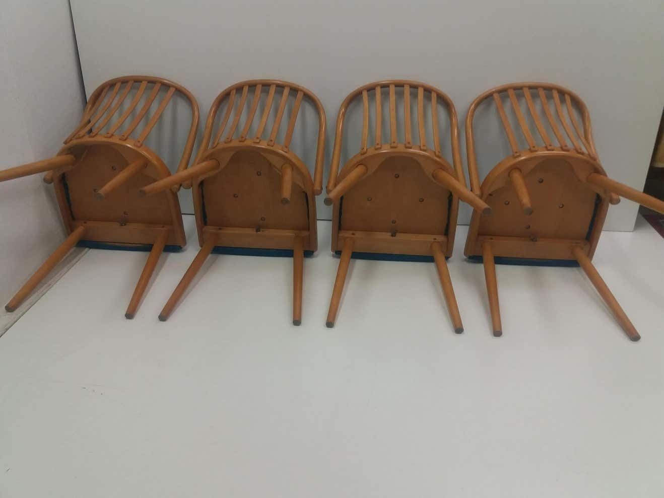 Furniture 1960 Set Of 4 Design Retro Chair, Antonín šuman For Ton, Czechoslovakia photo