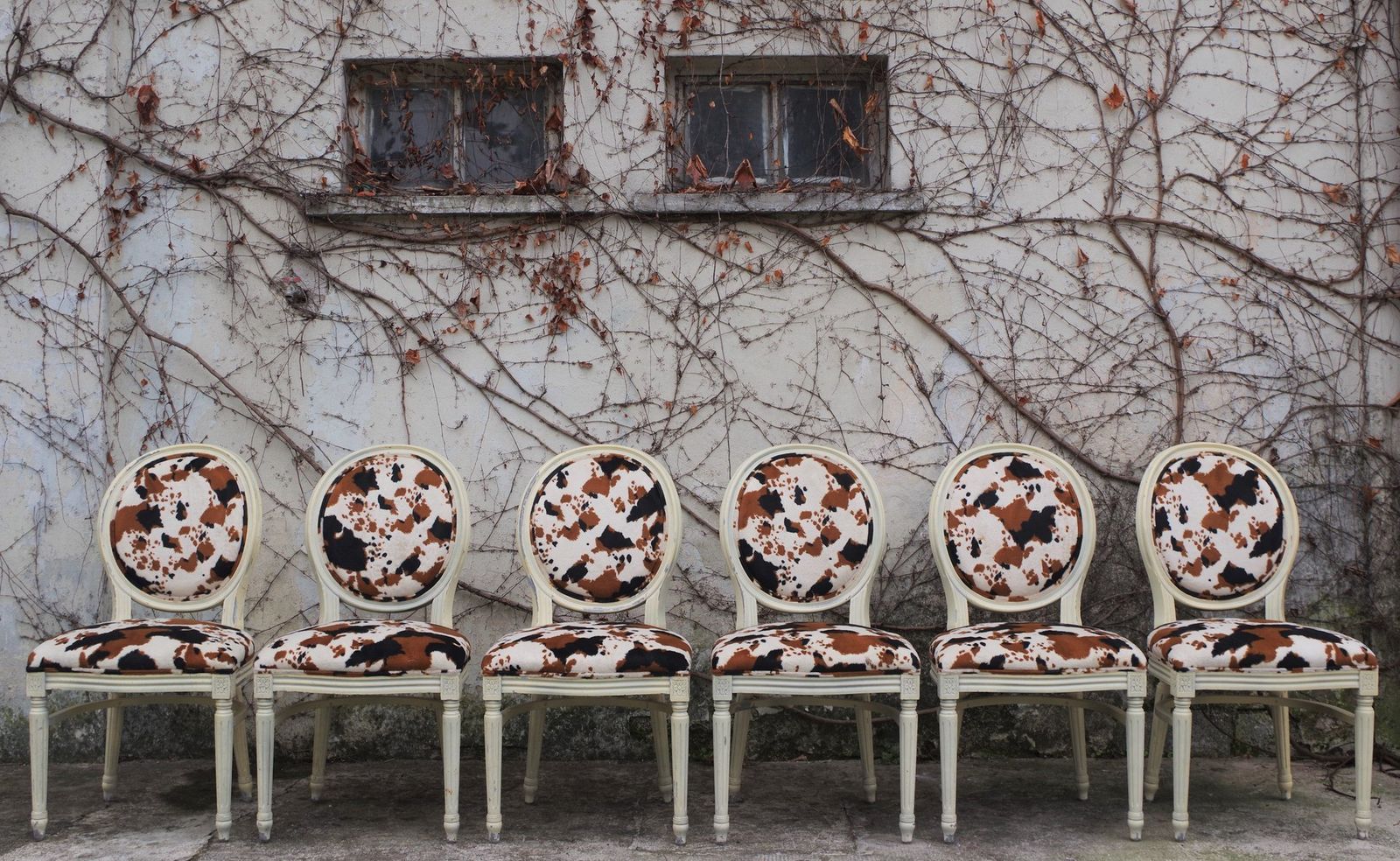 Baroque Style Wooden Dining Chairs, 1980s, Set Of 6 photo vintage