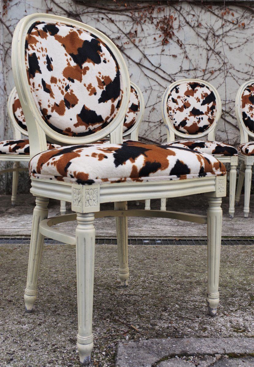 photo for sale Baroque Style Wooden Dining Chairs, 1980s, Set Of 6